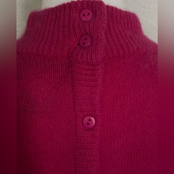 Beautiful fuchsia lambswool blend long sleeve mock turtleneck sweater Size L - Picture 5 of 12
